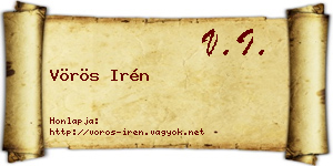 Vörös Irén névjegykártya